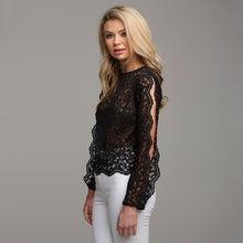 Load image into Gallery viewer, ISABELLA BLACK LACE WITH SPLIT SLEEVE DETAIL - CT038