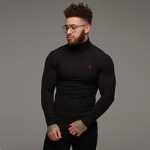 Load image into Gallery viewer, Father Sons Classic Black Stretch Roll Neck (Red Emblem) - FSH090