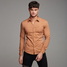 Load image into Gallery viewer, Father Sons Super Slim Stretch Classic Tan Long Sleeve - FS284