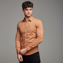 Load image into Gallery viewer, Father Sons Super Slim Stretch Classic Tan Long Sleeve - FS284