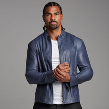 Load image into Gallery viewer, Father Sons Navy Lambs Leather Jacket - FSH217