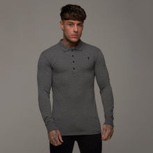 Load image into Gallery viewer, Father Sons Classic Dark Grey Long Sleeve Polo Shirt FSH037