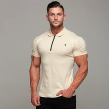 Load image into Gallery viewer, Father Sons Classic Sand Zipped Polo Shirt - FSH110