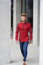 Load image into Gallery viewer, Father Sons Super Slim Stretch Classic Oxblood Grandad Collar - FS294