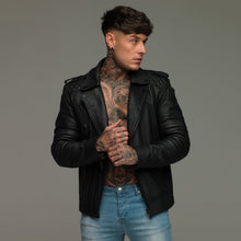 Load image into Gallery viewer, Father Sons Black Leather Jacket - FSH104