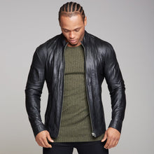 Load image into Gallery viewer, Father Sons Black Lambs Leather Jacket - FSH163