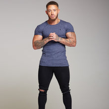 Load image into Gallery viewer, Father Sons Classic Navy Ribbed Knit Super Slim Long Line Crew - FSH171