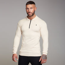 Load image into Gallery viewer, Father Sons Classic Sand Zipped Polo Long Sleeve Shirt - FSH109