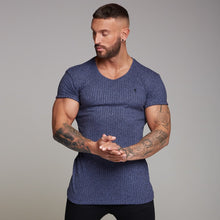 Load image into Gallery viewer, Father Sons Classic Navy Ribbed Knit Super Slim Long Line Crew - FSH171