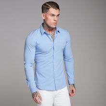 Load image into Gallery viewer, Father Sons Super Slim Ultra Stretch Classic Light Blue Shirt - FS356