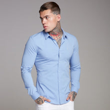 Load image into Gallery viewer, Father Sons Super Slim Ultra Stretch Classic Light Blue Shirt - FS356