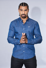 Load image into Gallery viewer, Father Sons Super Slim Stretch Aegean Blue Denim Long Sleeve - FS345