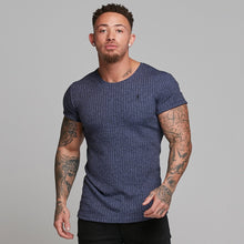 Load image into Gallery viewer, Father Sons Classic Navy Ribbed Knit Super Slim Long Line Crew - FSH171