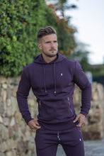Load image into Gallery viewer, Father Sons Plum / Purple & Gold Overhead Hoodie Top with Zipped Pockets - FSH485 (PRE ORDER / DISPATCH DATE 31ST JULY)