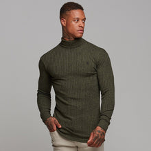 Load image into Gallery viewer, Father Sons Classic Khaki Ribbed Knit Roll-neck Jumper - FSH118