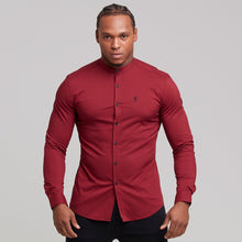 Load image into Gallery viewer, Father Sons Super Slim Stretch Classic Oxblood Grandad Collar - FS294