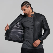 Load image into Gallery viewer, Father Sons Black Bomber Leather Jacket - FSH198