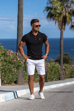 Load image into Gallery viewer, Father Sons Classic Black Ribbed Polo Shirt with Gold Metal Emblem Decal & Buttons - FSH495 (PRE ORDER > 30TH JULY)