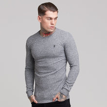 Load image into Gallery viewer, Father Sons Classic Grey & Black Ribbed Knit Jumper - FSH079