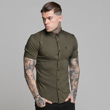 Load image into Gallery viewer, Father Sons Super Slim Ultra Stretch Classic Olive Short Sleeve - FS483
