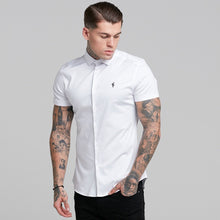 Load image into Gallery viewer, Father Sons Slim Sateen Classic White with Black Embroidery - FS398
