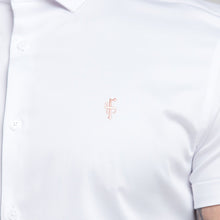 Load image into Gallery viewer, Father Sons Slim Sateen Classic White with Peach Embroidery - FS400