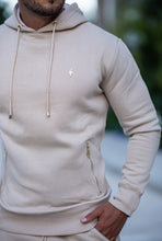 Load image into Gallery viewer, Father Sons Beige & Gold Overhead Hoodie Top with Zipped Pockets - FSH483 (PRE ORDER / DISPATCH DATE 31ST JULY)