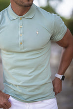 Load image into Gallery viewer, Father Sons Classic Sage Green Polo Shirt with Gold Metal Emblem Decal & Buttons - FSH502 (PRE ORDER / DISPATCH DATE 17TH AUGUST)
