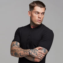 Load image into Gallery viewer, Father Sons Classic Black Grandad Polo Shirt - FSH240