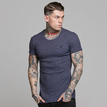 Load image into Gallery viewer, Father Sons Classic Navy Ribbed Knit Super Slim Long Line Crew - FSH171