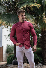 Load image into Gallery viewer, Father Sons Super Slim Stretch Classic Oxblood Grandad Collar - FS294