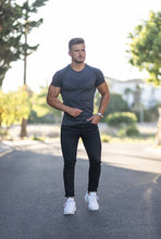 Load image into Gallery viewer, Father Sons Short sleeve Charcoal crew gym top with Raglan sleeve detail - FSM026