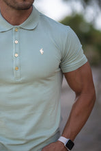 Load image into Gallery viewer, Father Sons Classic Sage Green Polo Shirt with Gold Metal Emblem Decal & Buttons - FSH502 (PRE ORDER / DISPATCH DATE 17TH AUGUST)