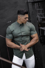 Load image into Gallery viewer, Father Sons Super Slim Stretch Khaki Denim Short Sleeve - FS203