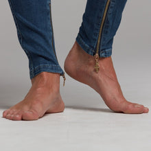 Load image into Gallery viewer, Father Sons Zipped Ankle Distressed Ripped Slim Stretch Blue Jeans - FSH180 / FSH213