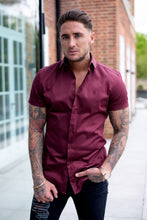 Load image into Gallery viewer, Father Sons Slim Sateen Burgundy Short Sleeve - FS550 (PRE ORDER / DISPATCH DATE 5TH AUGUST)