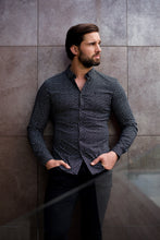 Load image into Gallery viewer, Father Sons Super Slim Stretch Black & White Dandy Print Long Sleeve FS418