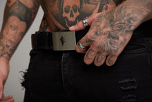 Load image into Gallery viewer, Father Sons Black Leather Belt (Silver Buckle) - FSH193