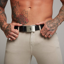 Load image into Gallery viewer, Father Sons Black Leather Belt (Silver Buckle) - FSH193