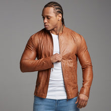 Load image into Gallery viewer, Father Sons Tan Lambs Leather Jacket - FSH205
