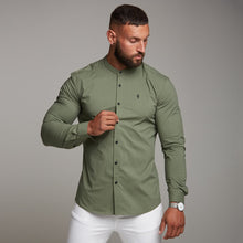 Load image into Gallery viewer, Father Sons Super Slim Stretch Classic Khaki Grandad Collar - FS296
