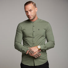 Load image into Gallery viewer, Father Sons Super Slim Stretch Classic Khaki Grandad Collar - FS296

