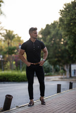 Load image into Gallery viewer, Father Sons Classic Black Polo Shirt with Silver Metal Emblem Decal &amp; Buttons - FSH459 (PRE ORDER > 6TH JULY)
