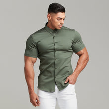 Load image into Gallery viewer, Father Sons Super Slim Stretch Khaki Denim Short Sleeve - FS203
