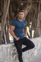 Load image into Gallery viewer, Father Sons Short sleeve Navy crew gym top - FSM027
