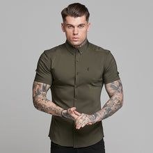 Load image into Gallery viewer, Father Sons Super Slim Ultra Stretch Classic Olive Short Sleeve - FS483
