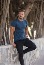 Load image into Gallery viewer, Father Sons Short sleeve Navy crew gym top - FSM027
