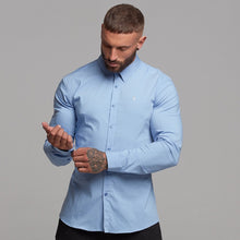 Load image into Gallery viewer, Father Sons Super Slim Stretch Classic Light Blue Panel Shirt - FS319
