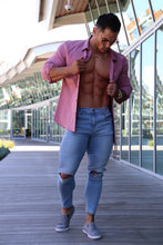 Load image into Gallery viewer, Father Sons Ripped Slim Stretch Light Blue Jeans - FSH103
