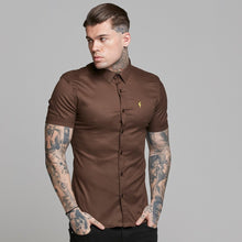 Load image into Gallery viewer, Father Sons Super Slim Luxe Ultra Stretch Brown Short Sleeve -  FS534
